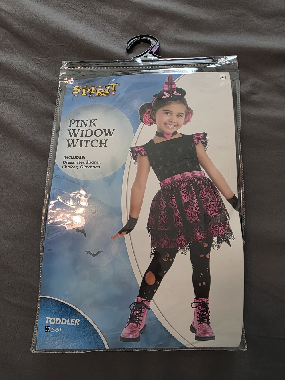Spirit Halloween Pink Widow Witch Costume Toddler Girls Size 5-6T Complete Set